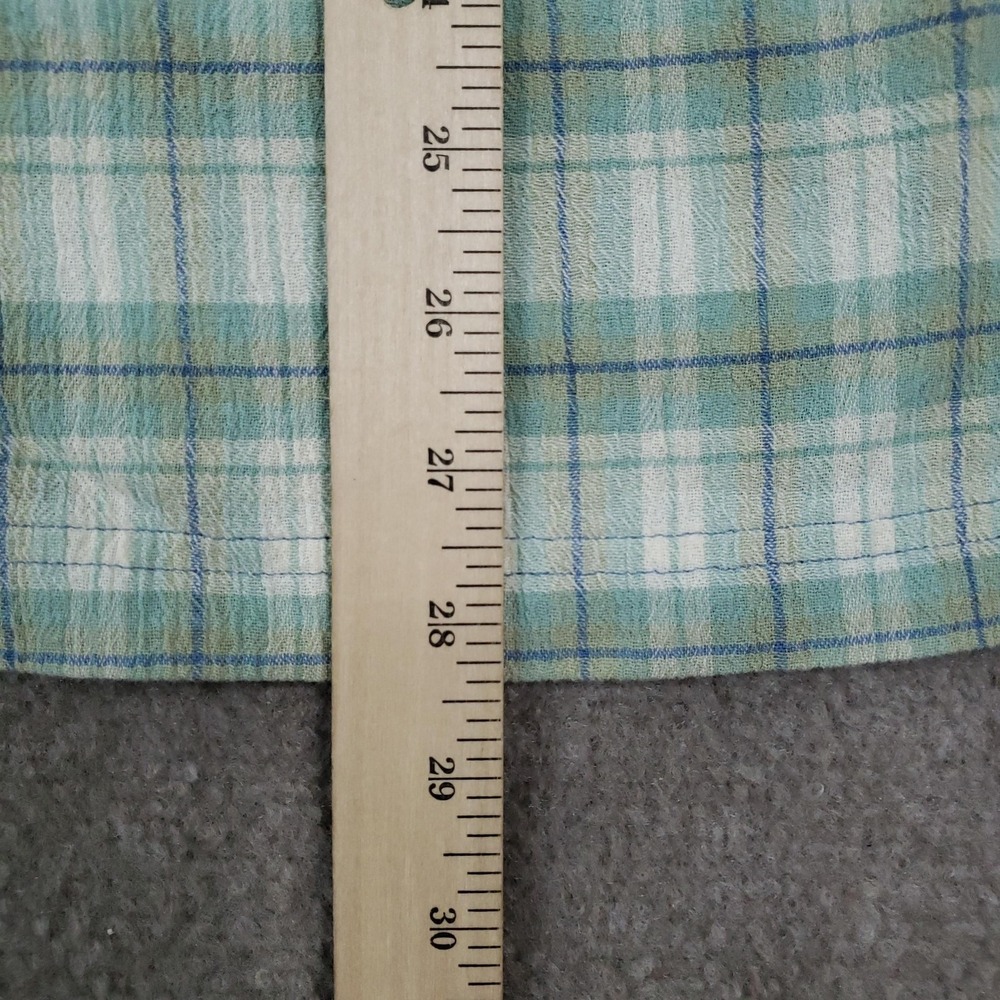 Patagonia Shirt Mens Medium Green Plaid Short Sleeve Organic Cotton Pockets - Picture 4 of 10